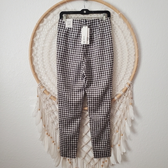 Zara NWT Hi-Rise Leggings Herringbone Print Size Large - Picture 8 of 9